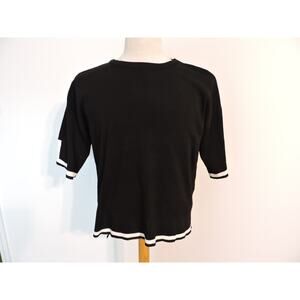 Classic Black and White Sweater Top size L
